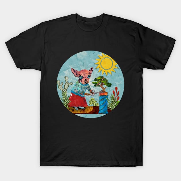 Anxious Chihuahua with their Stress Relieving Bonsai Tree T-Shirt by Gina's Pet Store